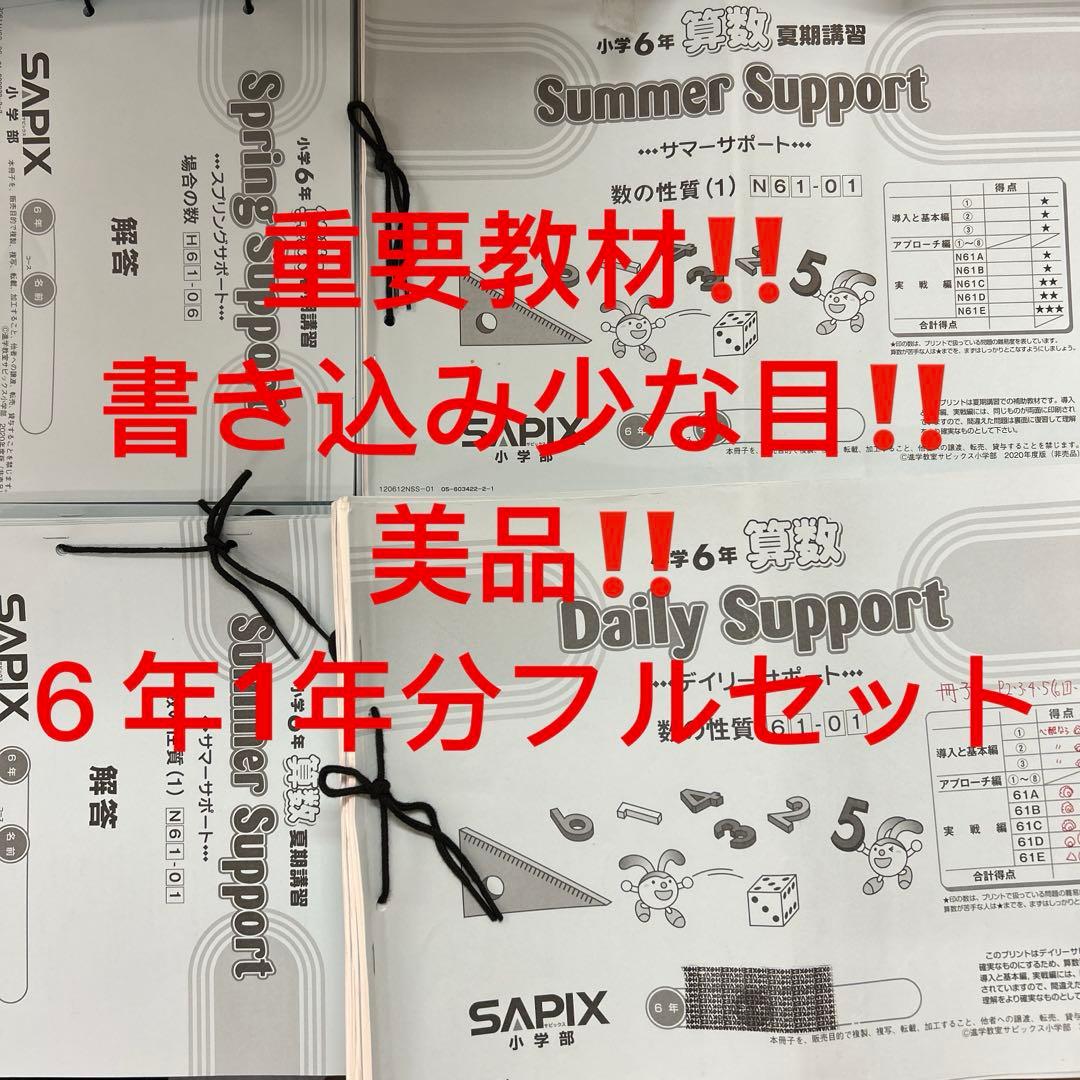 ⑳ね　サピックス　SAPIX 6年　算数　ディリーサポート　一年分