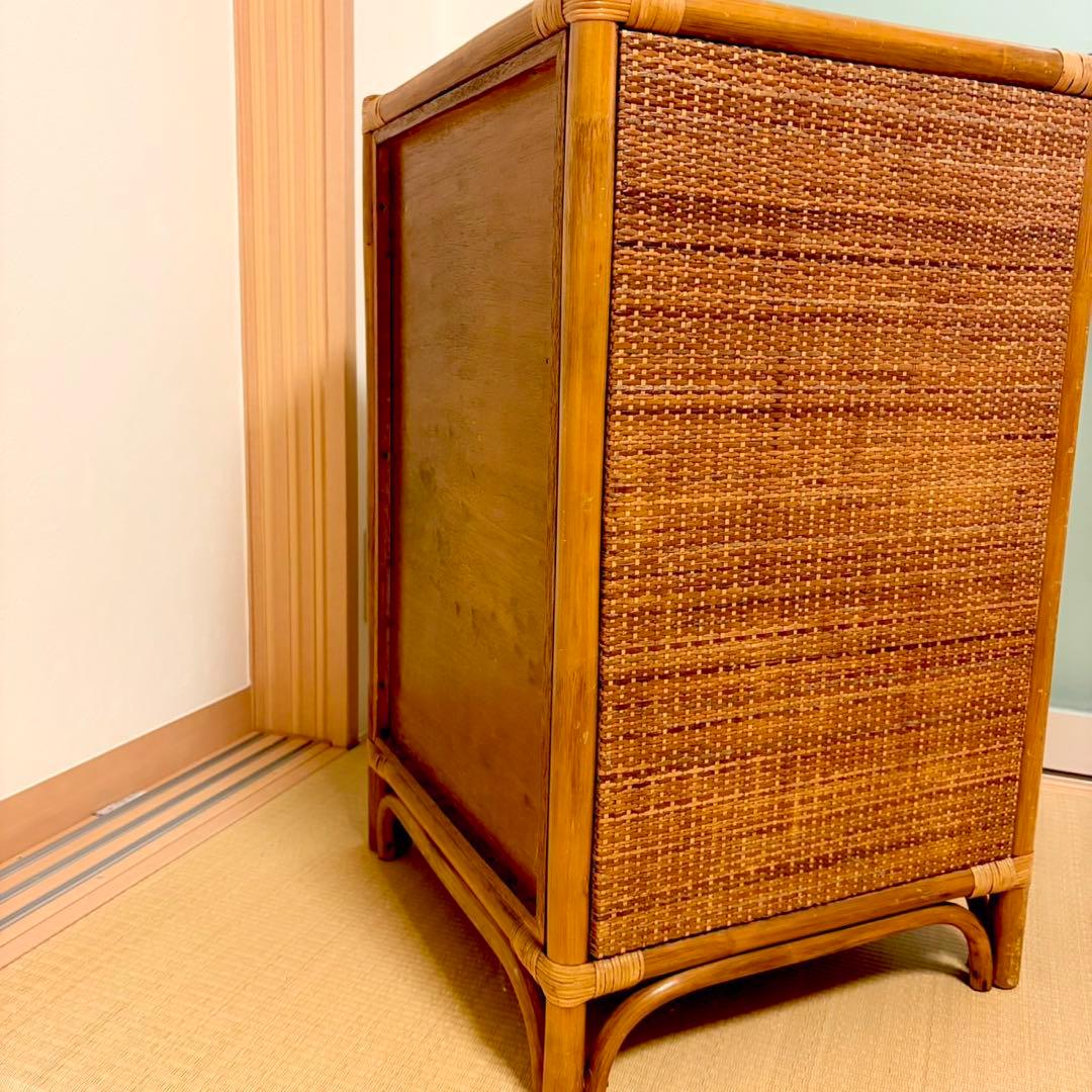 【美品】ラタンチェスト ４段 藤家具 高品質 ラタン チェスト