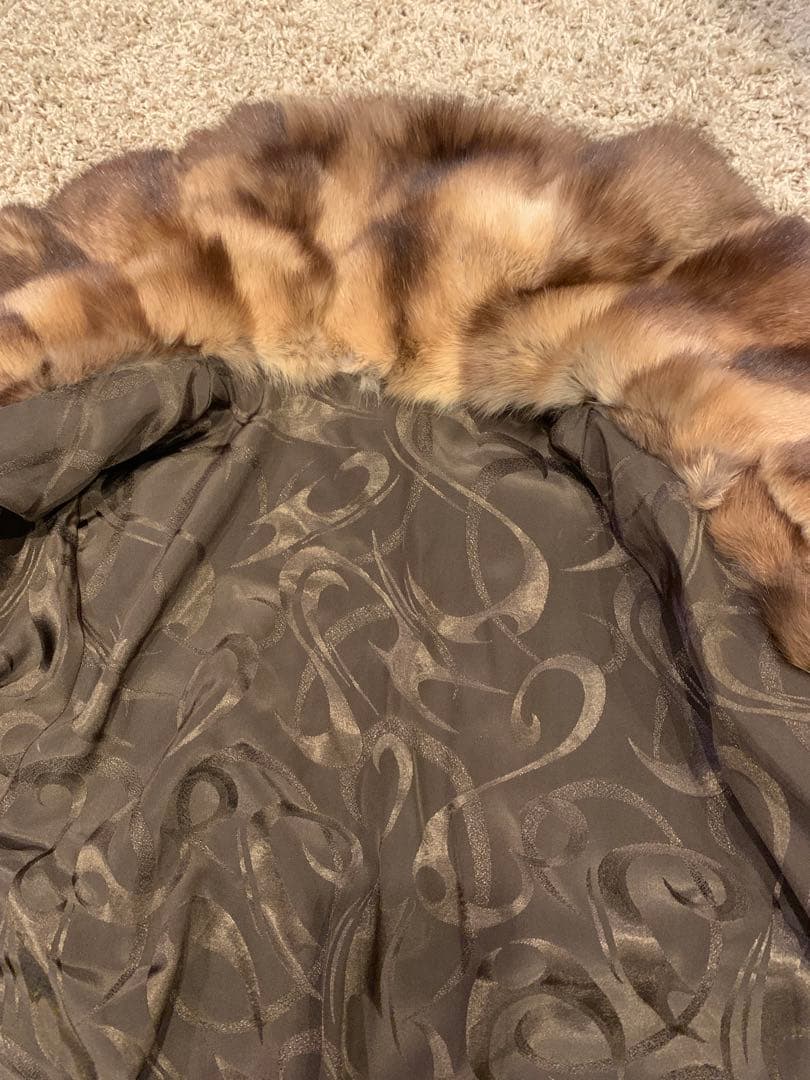 ミンク　毛皮　ショートコート　半袖 茶色　ボレロ風