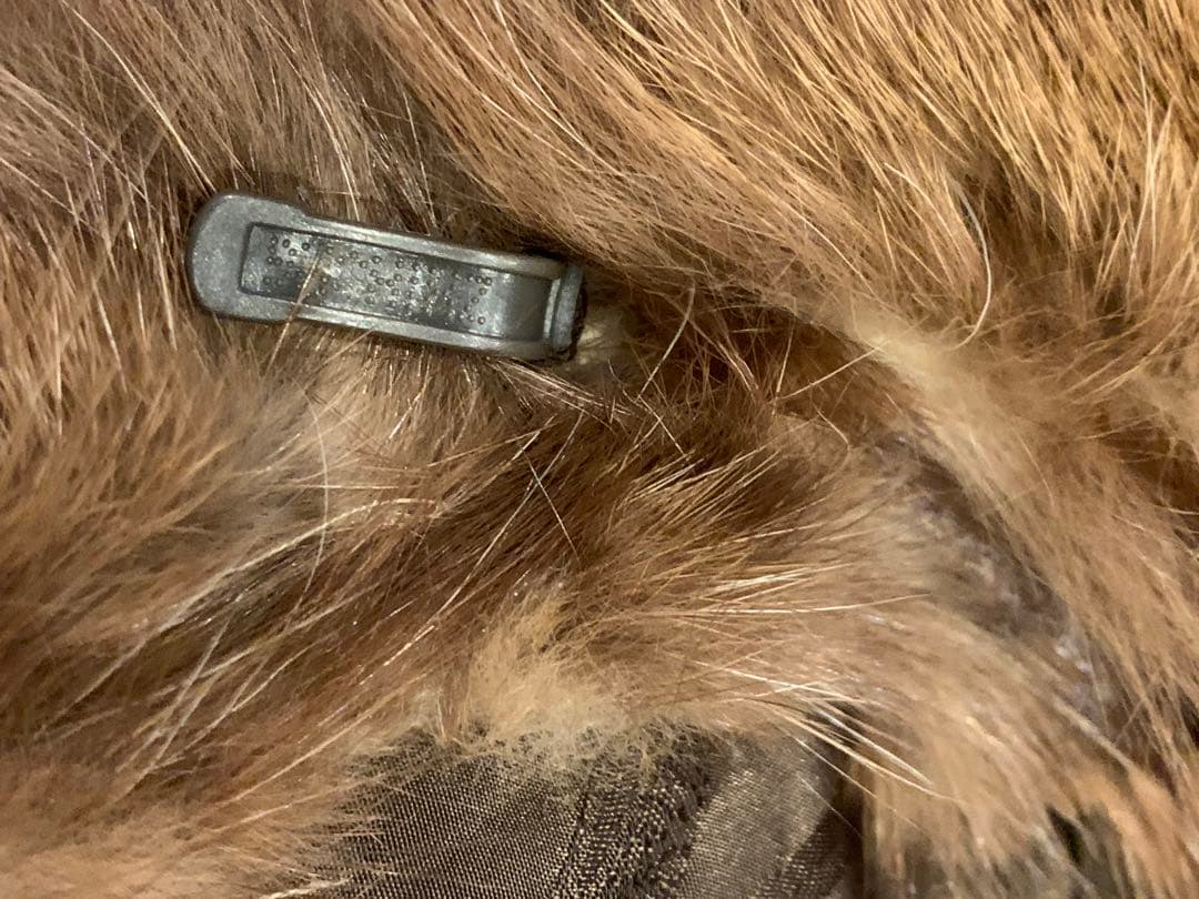 ミンク　毛皮　ショートコート　半袖 茶色　ボレロ風