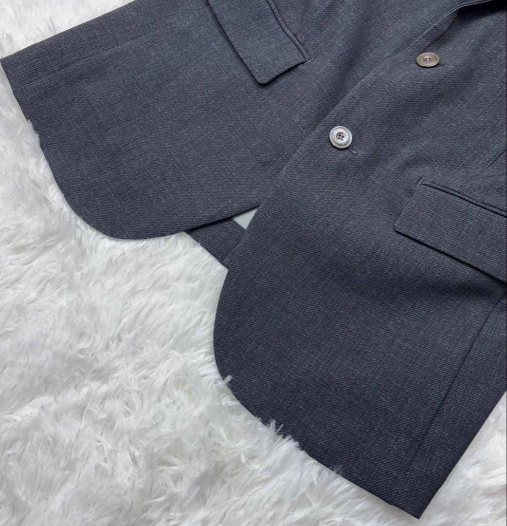 極美品✨エポカウォモ デニム調 テーラードジャケット アンコン ストレッチ紺