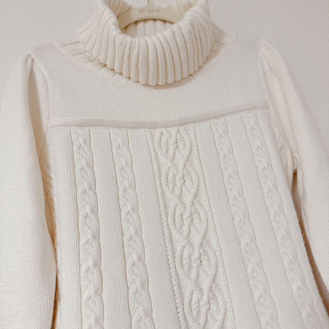 【新品タグ付き】herliptoケーブルニットドレス