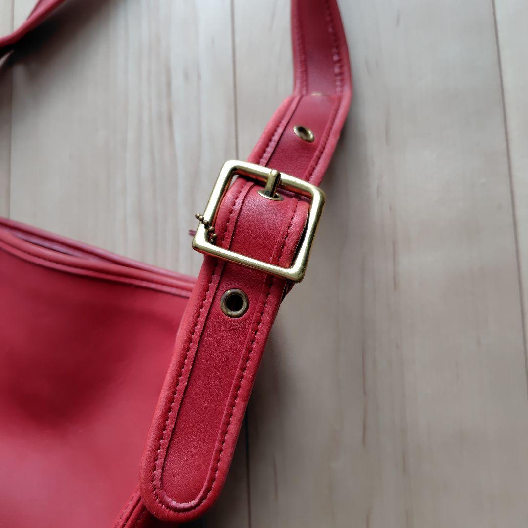 COACH コーチ ショルダーバッグ バケツ型 赤