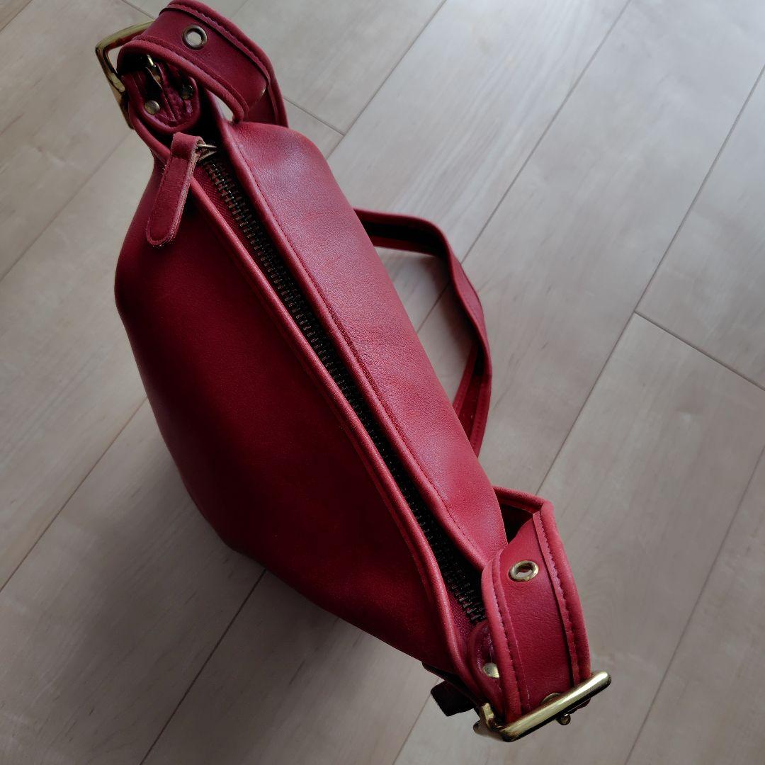 COACH コーチ ショルダーバッグ バケツ型 赤