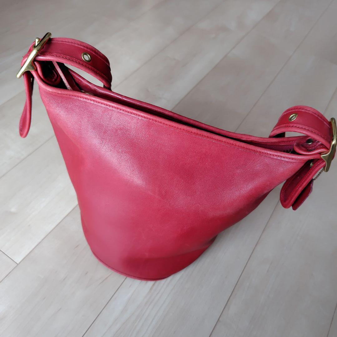 COACH コーチ ショルダーバッグ バケツ型 赤