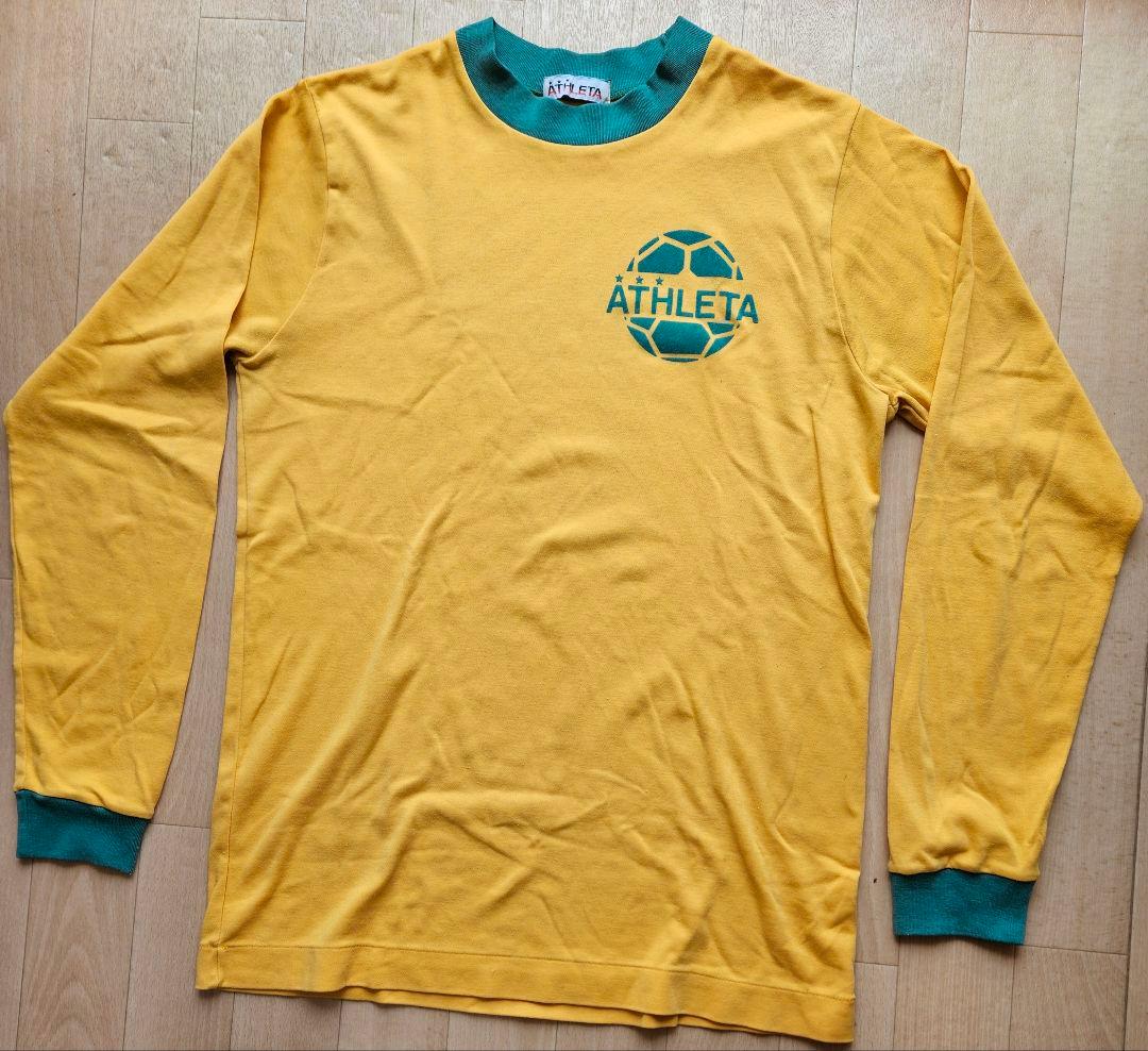 ⭐︎⭐︎⭐︎ATHLETA 昭和　イエロー×緑　 長袖サッカーシャツ
