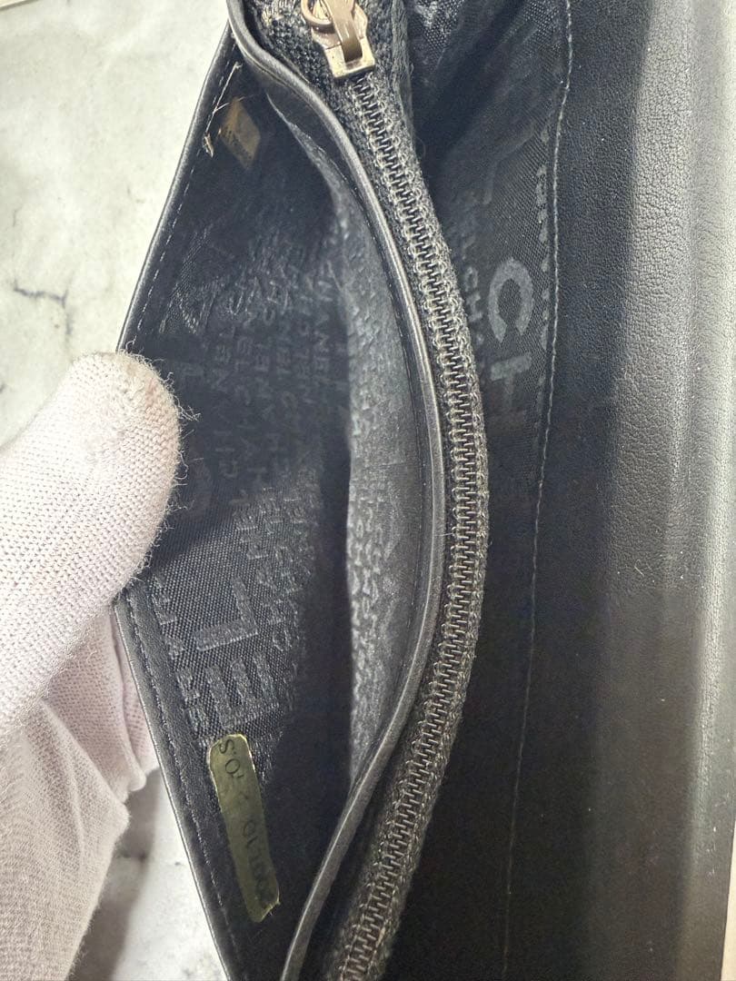 本日のみ値引【美品・シリアル一致】CHANEL 長財布 ラムスキン ブラック