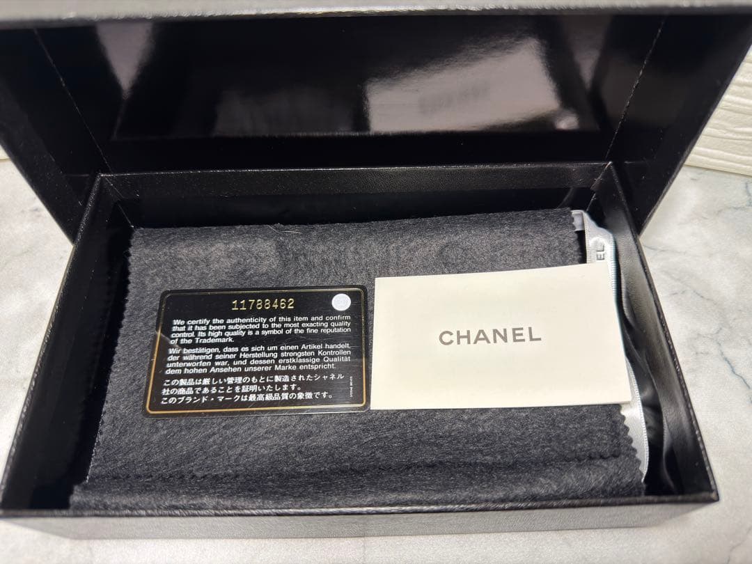 本日のみ値引【美品・シリアル一致】CHANEL 長財布 ラムスキン ブラック