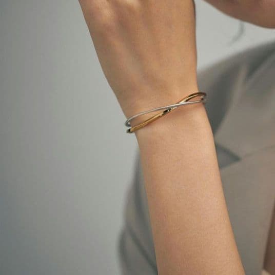 美品★ジュエッテ Jouete バングル クロス コンビカラー