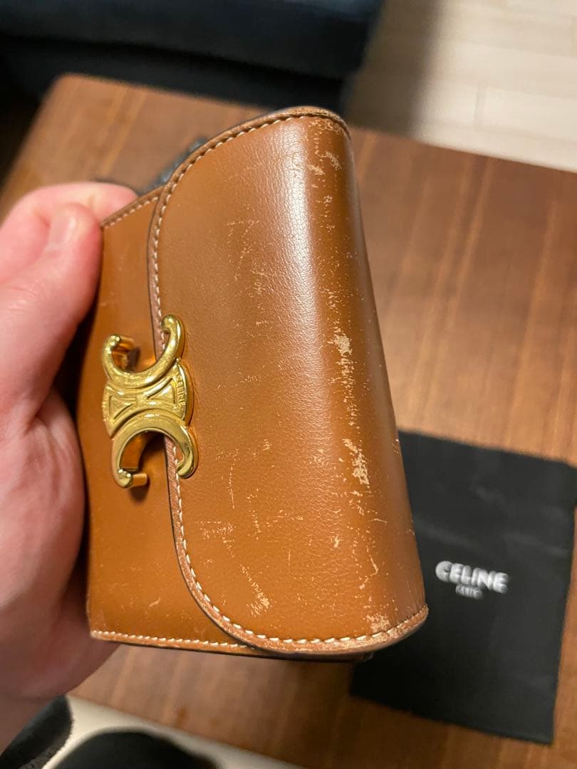 CELINE トリオンフ　三つ折り財布 ブラウン