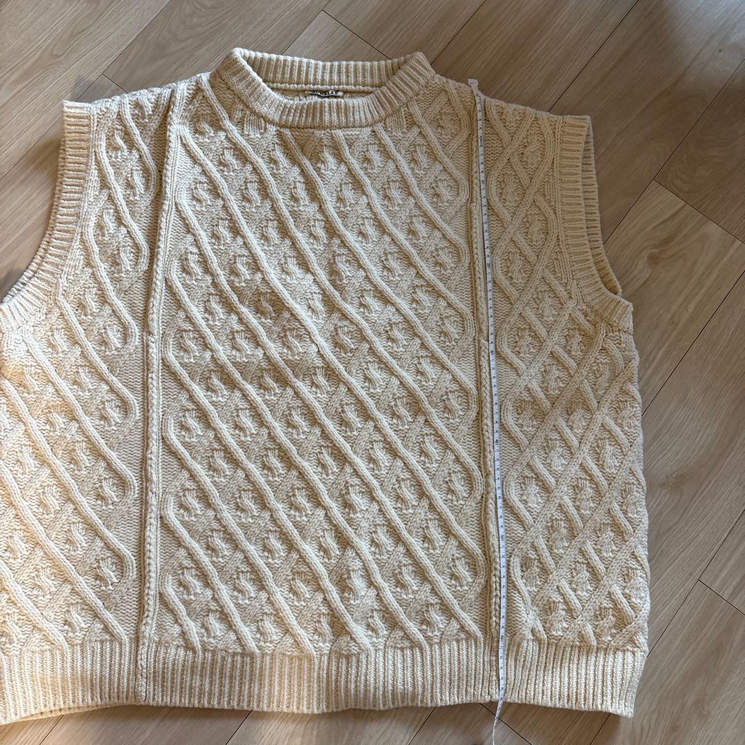 AURALEE アイボリー ケーブルニットベスト