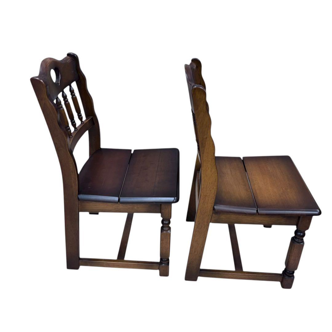 【極美品】木製ダイニングチェア 2脚セット 国産家具風