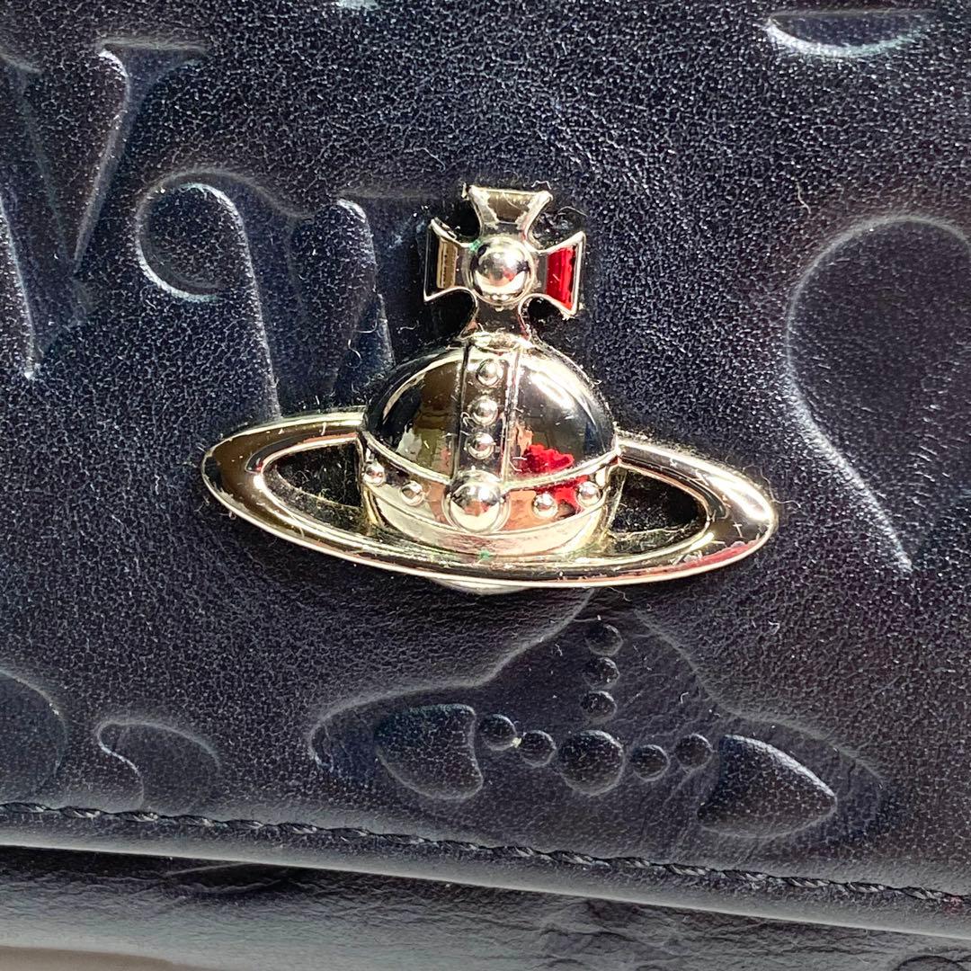 良品✨ヴィヴィアンウエストウッド 財布 オーブ レザー 金具 ロゴ エンボス