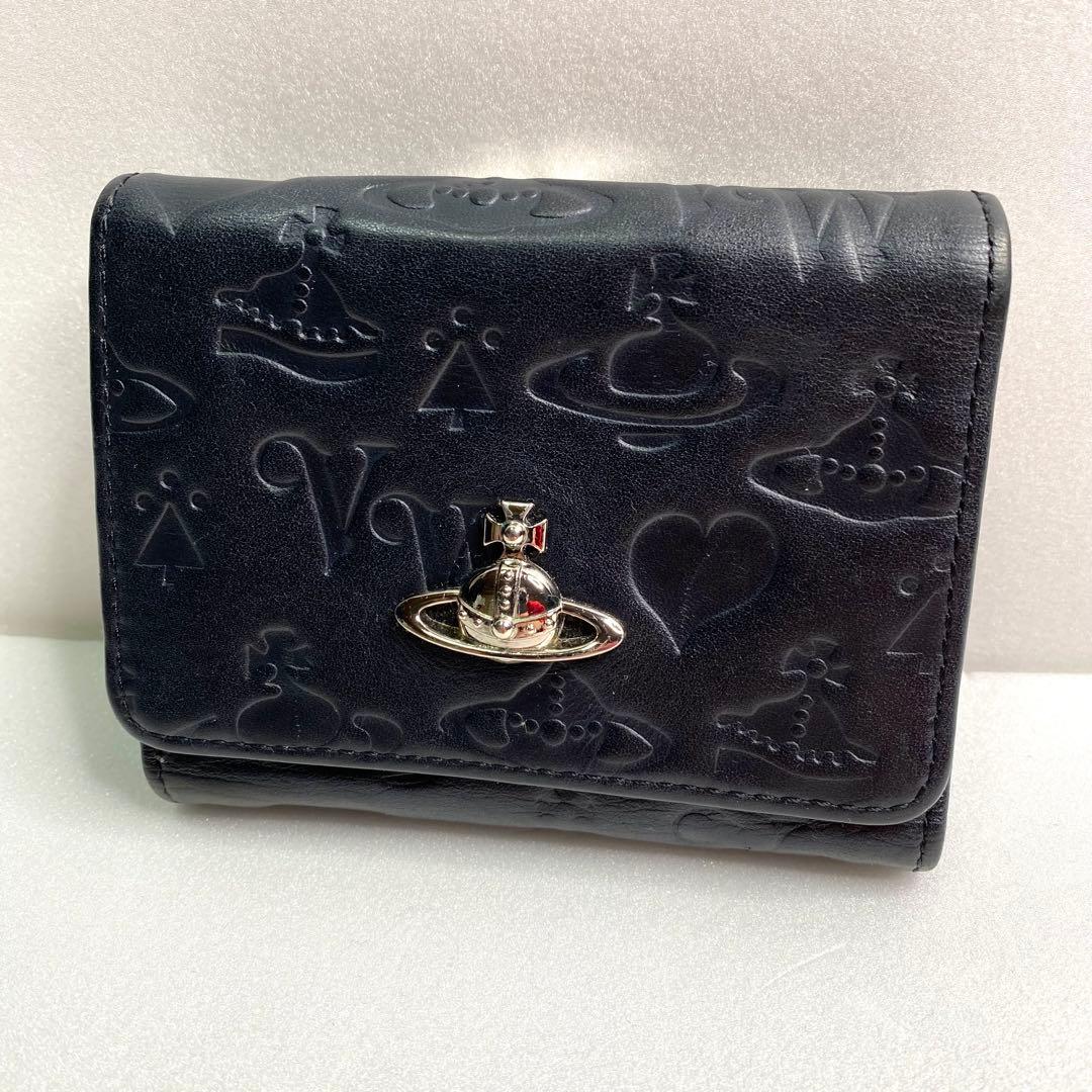 良品✨ヴィヴィアンウエストウッド 財布 オーブ レザー 金具 ロゴ エンボス