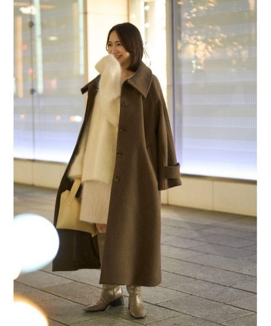 スタンドカラーバルマカンコート フレイアイディー　モカ