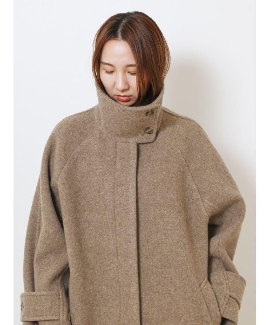 スタンドカラーバルマカンコート フレイアイディー　モカ