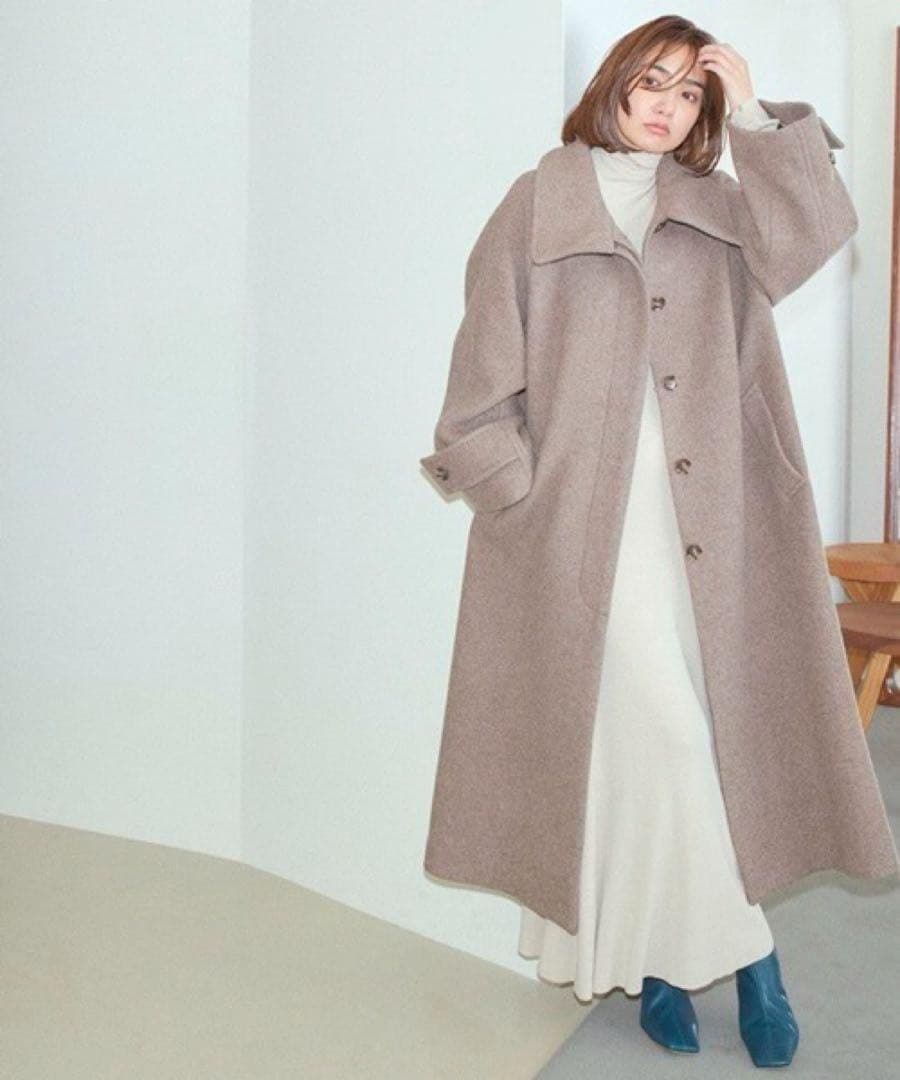 スタンドカラーバルマカンコート フレイアイディー　モカ