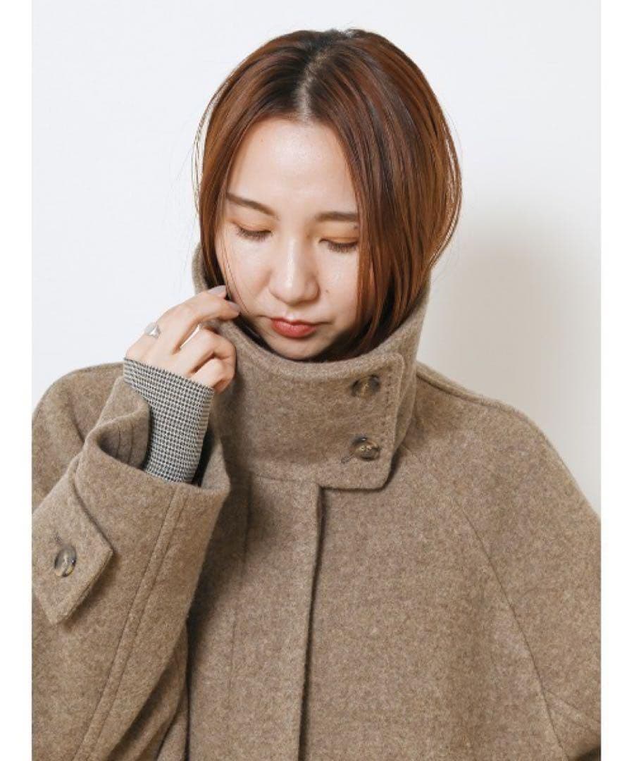 スタンドカラーバルマカンコート フレイアイディー　モカ