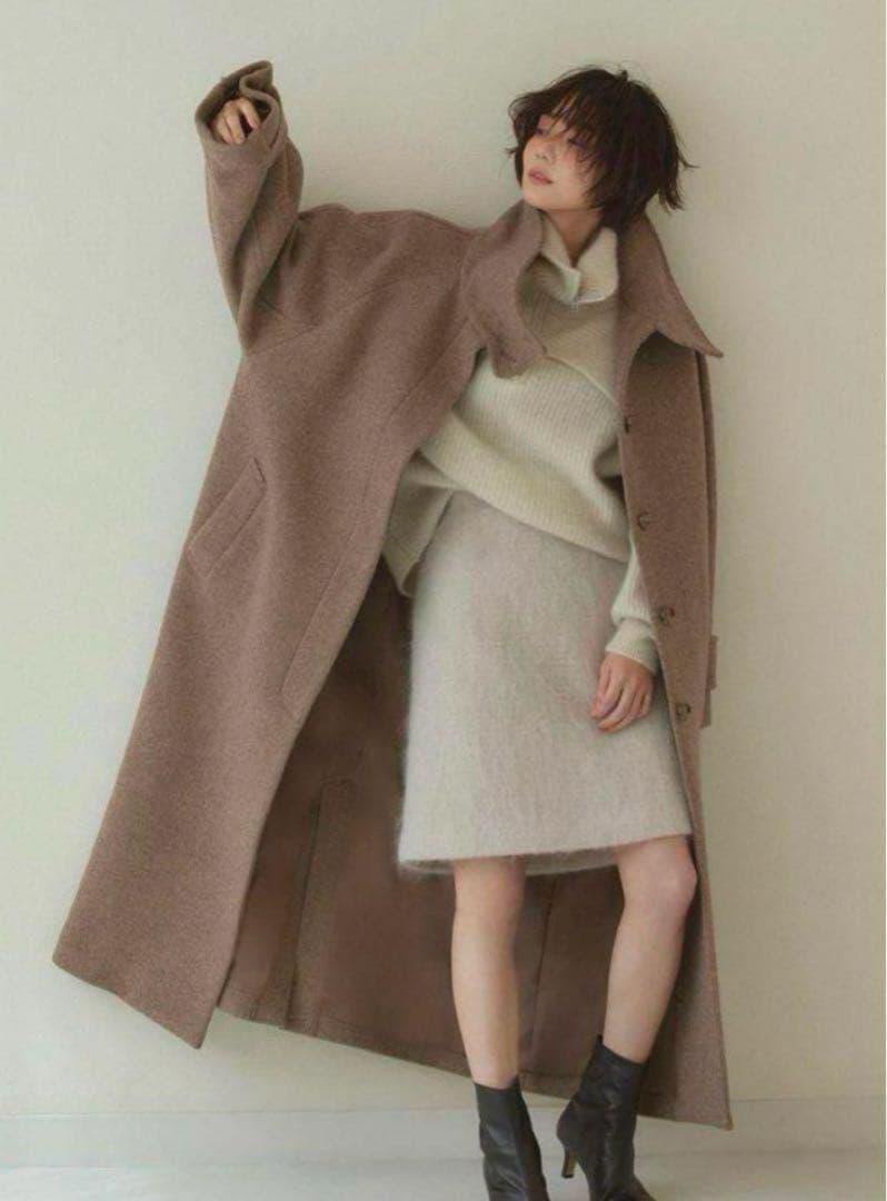 スタンドカラーバルマカンコート フレイアイディー　モカ