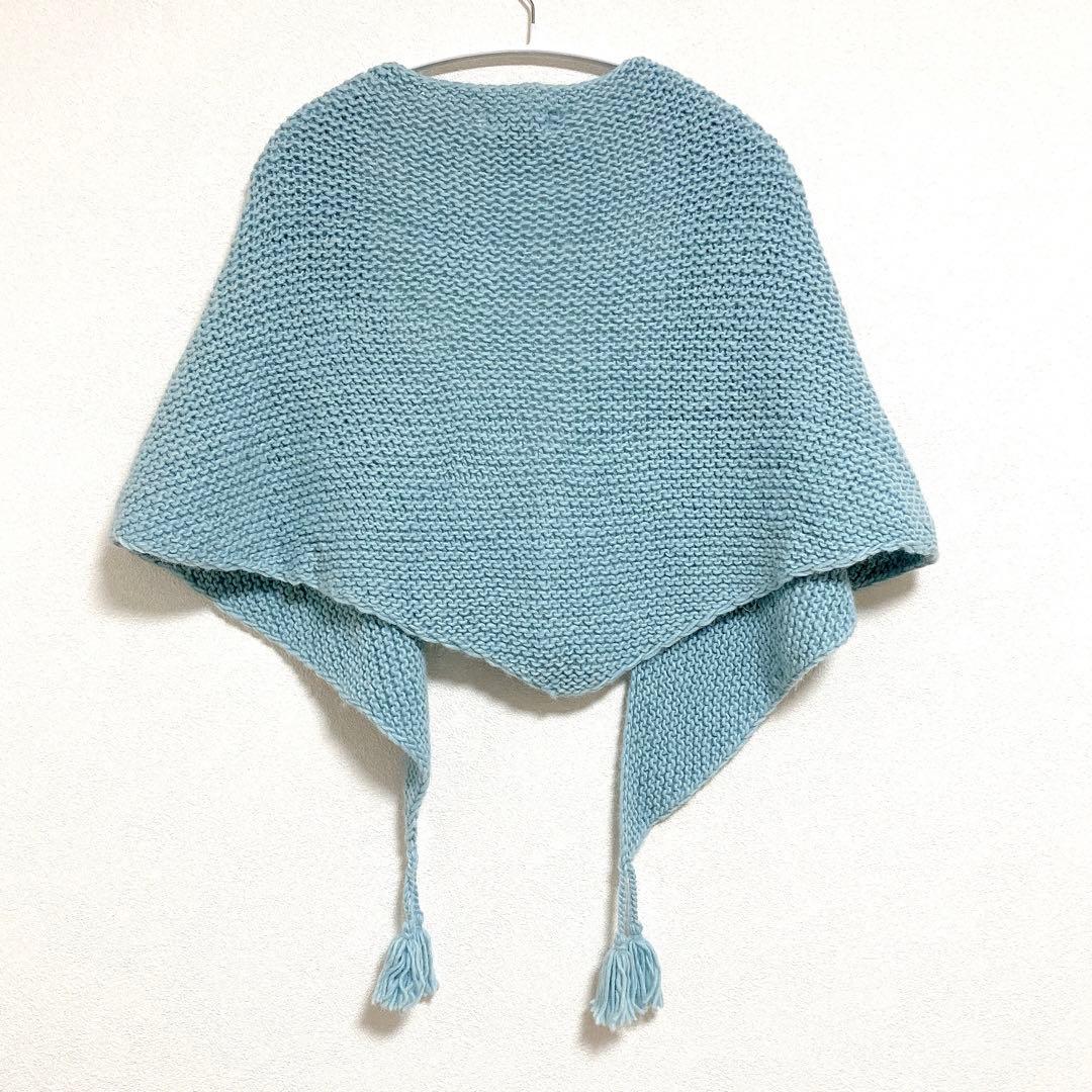 かぐれ　アルパカ　ウール　ペルータッセルストール　水色　ブルー