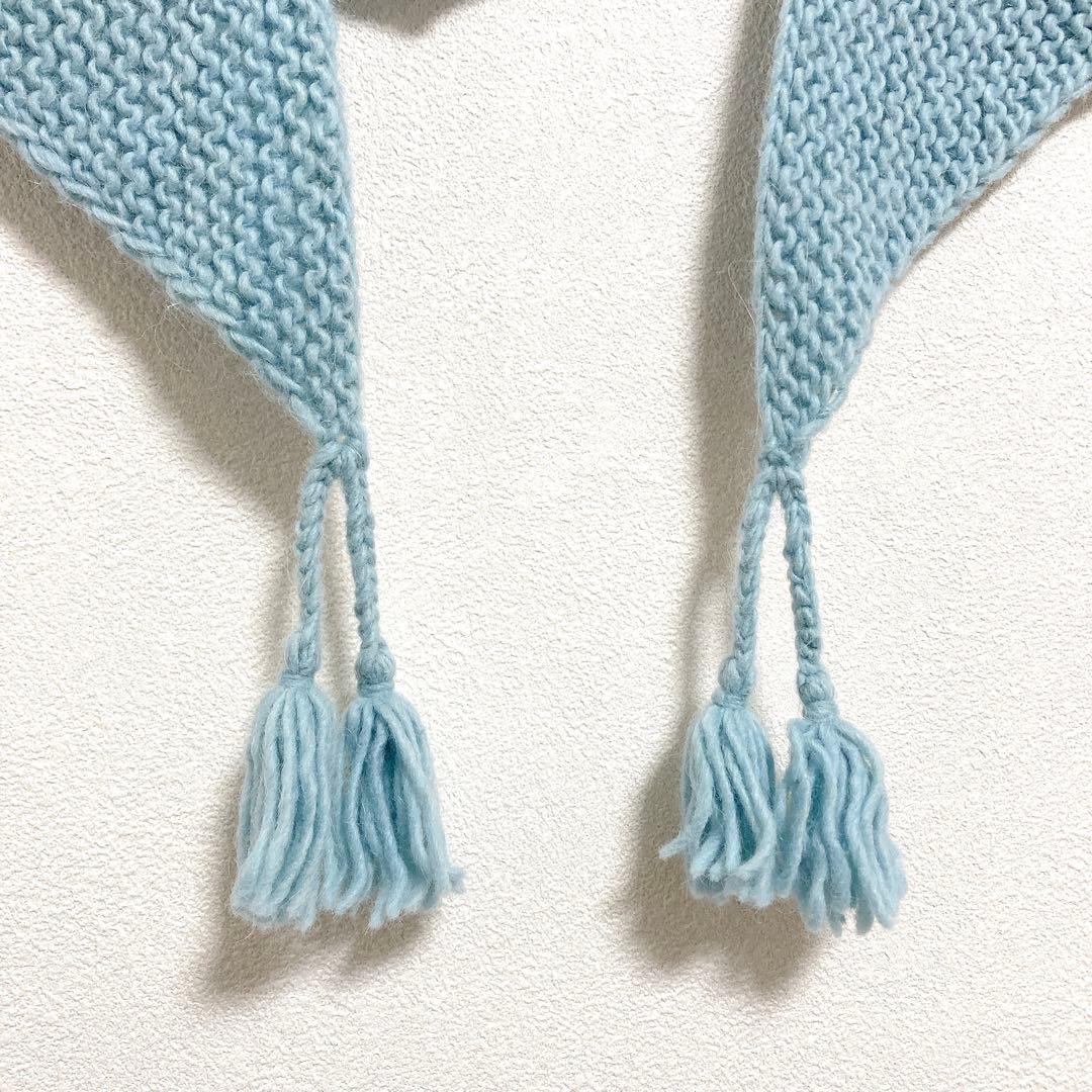 かぐれ　アルパカ　ウール　ペルータッセルストール　水色　ブルー