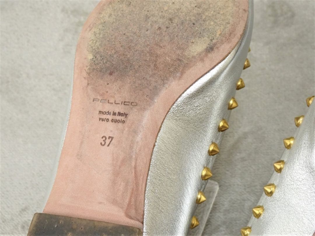 【ペリーコ】ANIMA スタッズパンプス フラットパンプス スタッズ シルバー