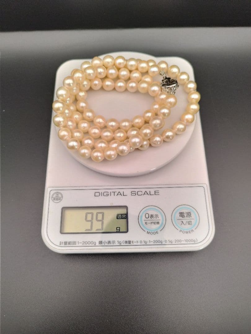 アコヤ真珠 大珠セミラウンド 9.2mm 87cm 99g silver ロング