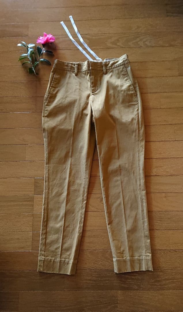 45R☆コットンストレッチ イージースリムパンツ/キャメル♪