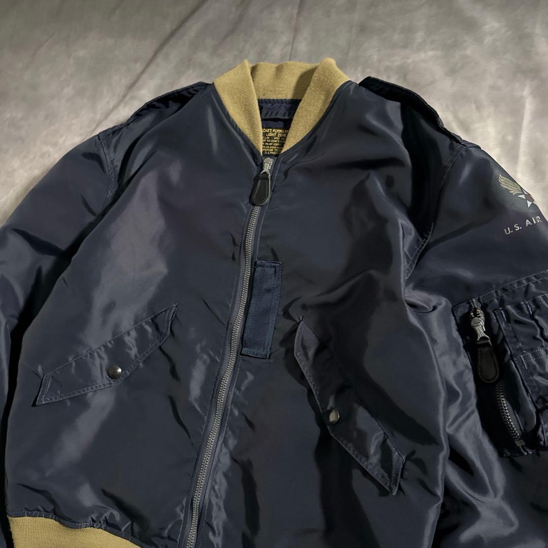 美品　バズリクソンズ　L-2A短丈 フライトジャケット 東洋　ネイビー　40