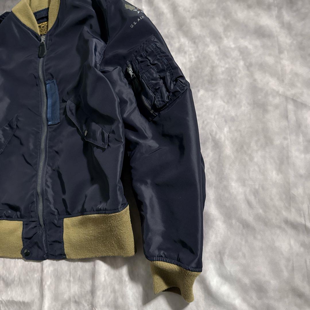 美品　バズリクソンズ　L-2A短丈 フライトジャケット 東洋　ネイビー　40