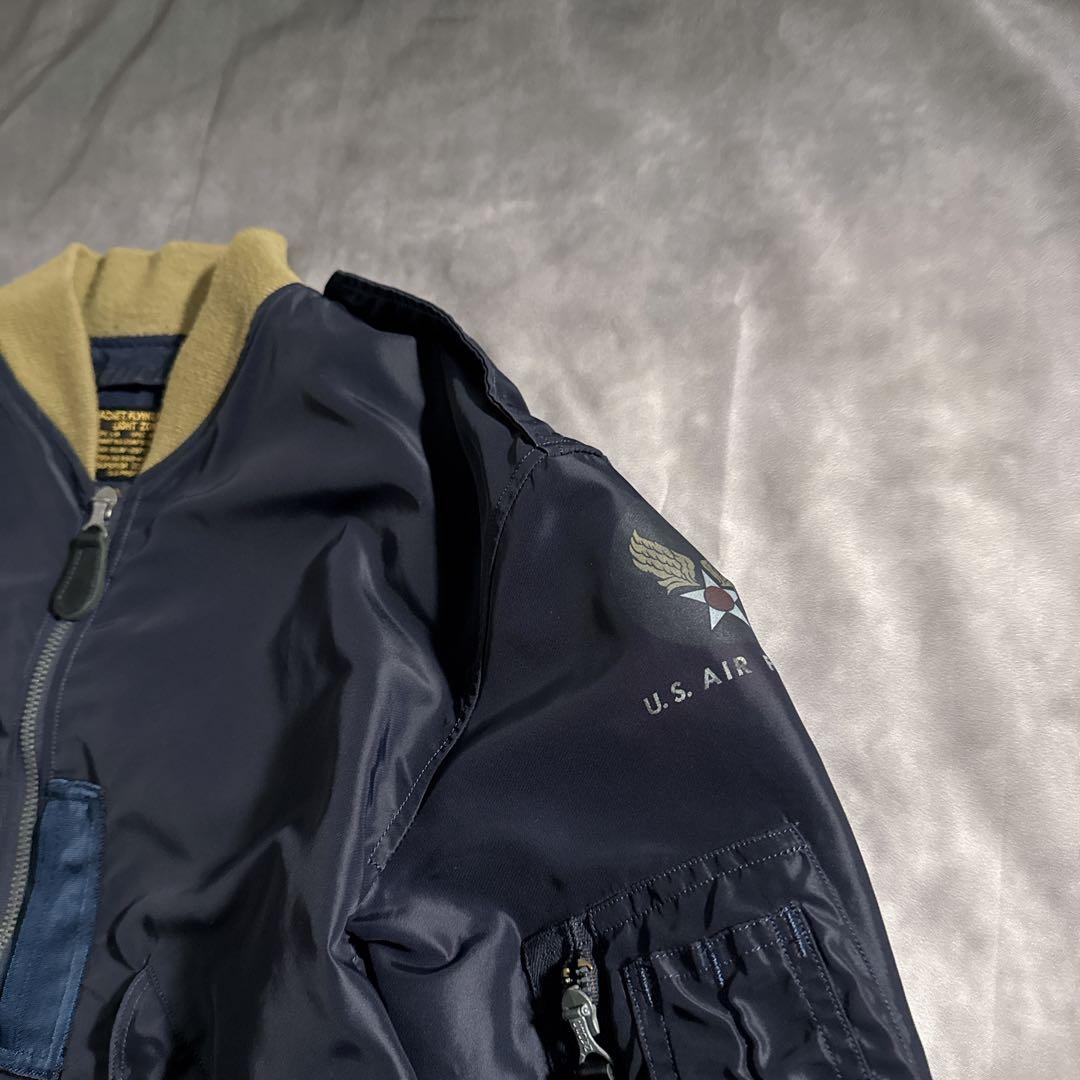 美品　バズリクソンズ　L-2A短丈 フライトジャケット 東洋　ネイビー　40