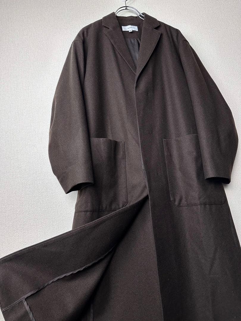 HYKE ハイク　ウールフランネルチェスターコート　ブラウン　茶色