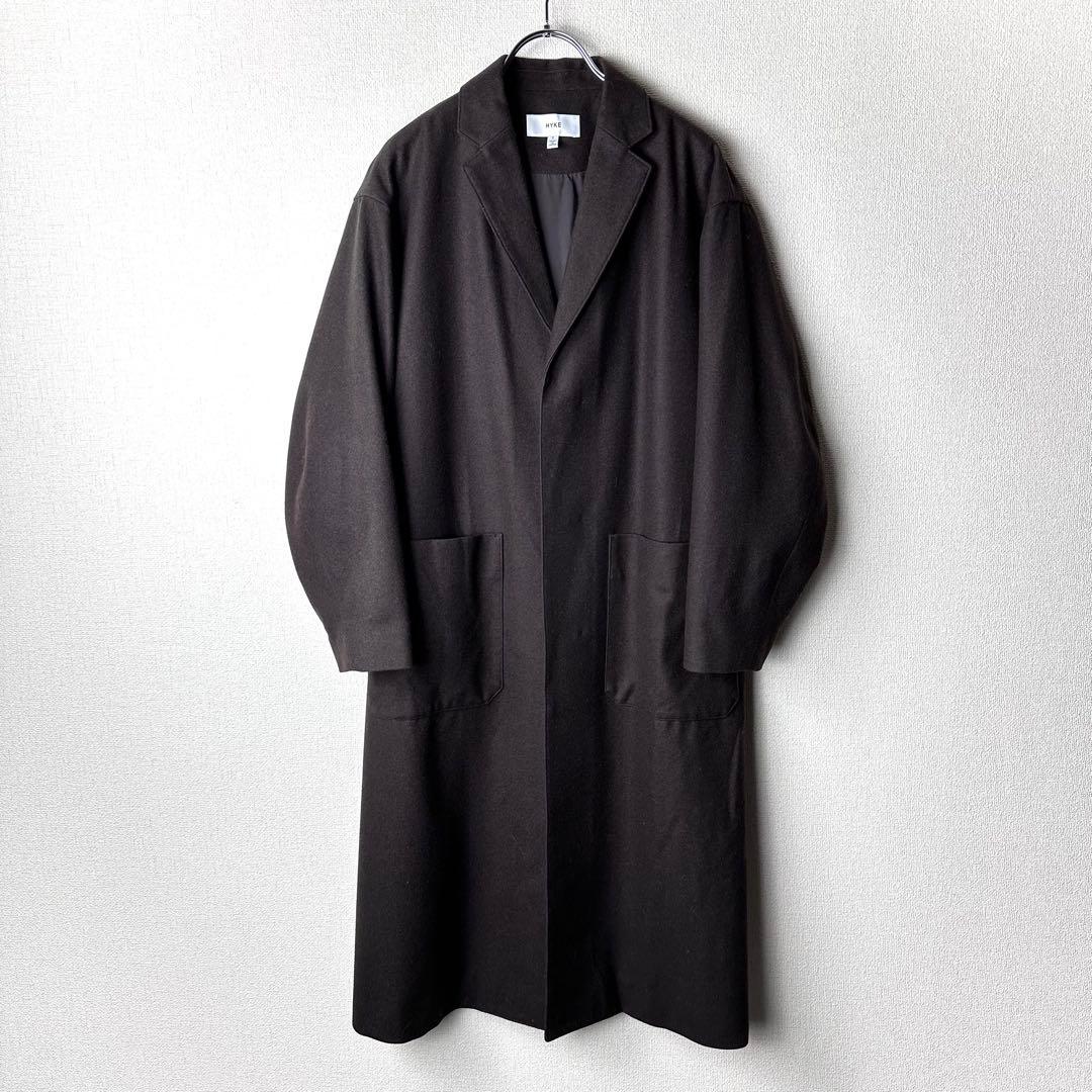 HYKE ハイク　ウールフランネルチェスターコート　ブラウン　茶色