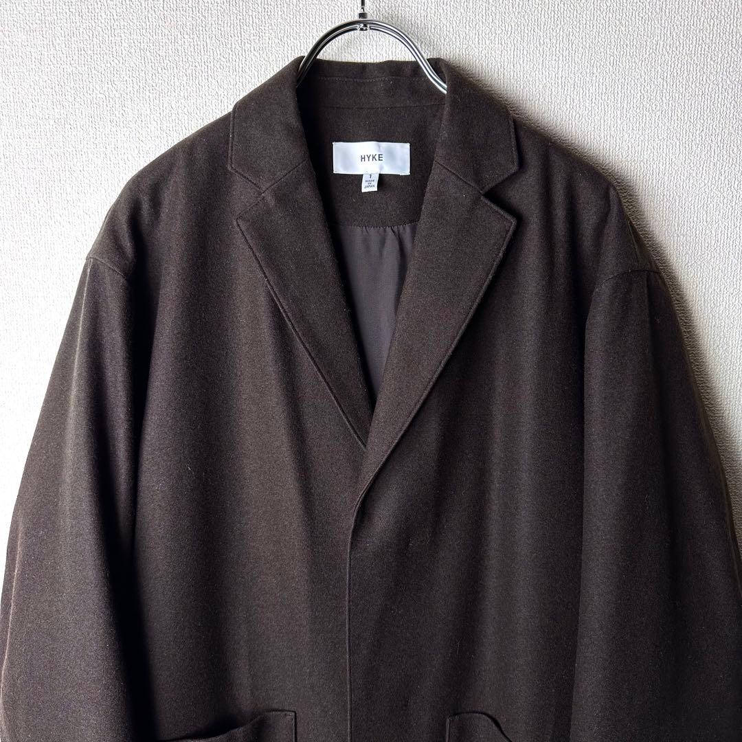 HYKE ハイク　ウールフランネルチェスターコート　ブラウン　茶色
