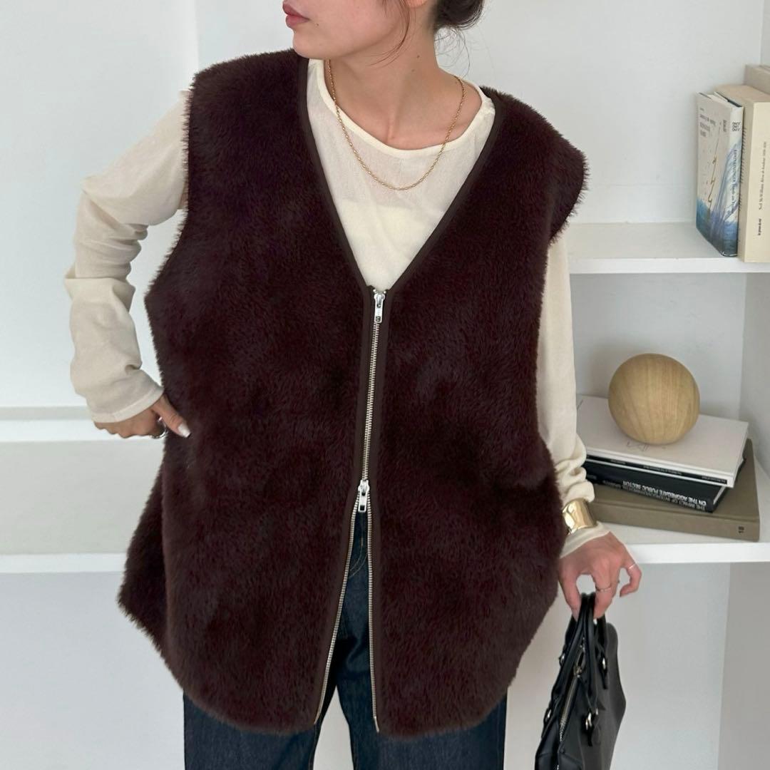 ディスコート　【ユニセックス】　ミンクライクファーベスト　ファーベスト　ベスト