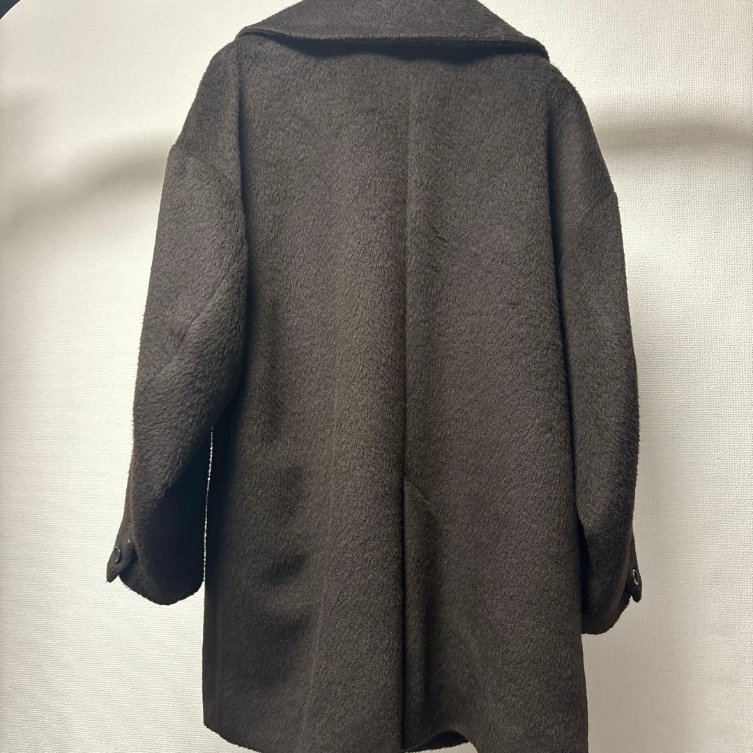 ánuans ブラウンミドル丈コート