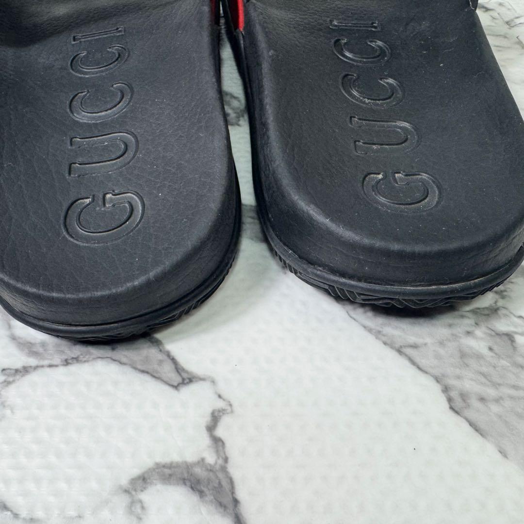 良品◯グッチ　スライドサンダル　インターロッキングG シェリーライン　ラバー