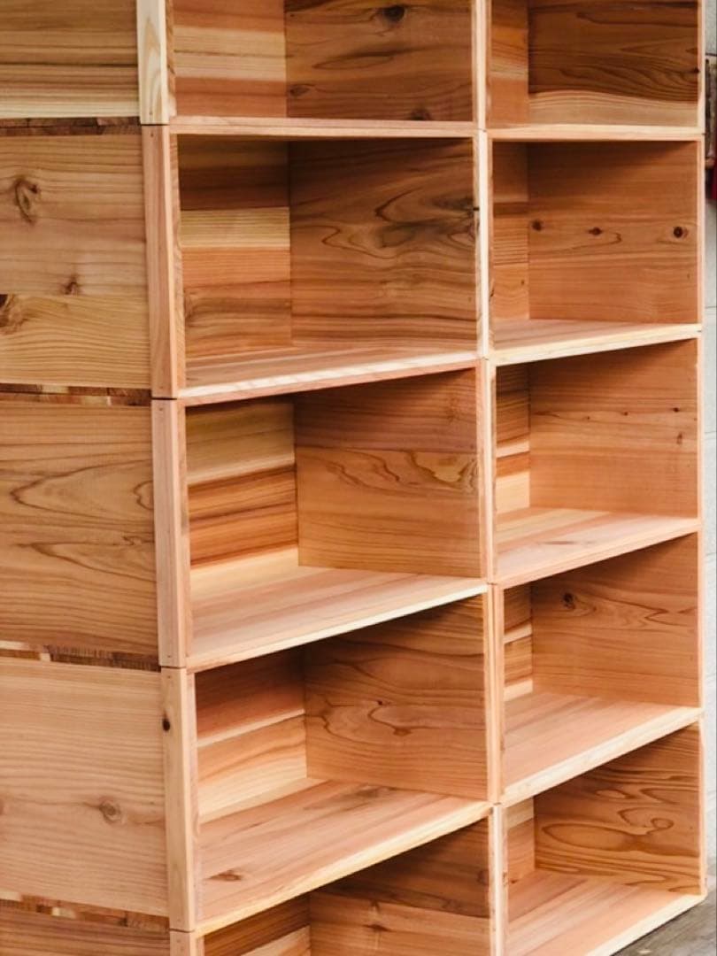 新品 りんご箱 6箱 // 木箱 本棚 収納 陳列 ケース まとめ売り 什器