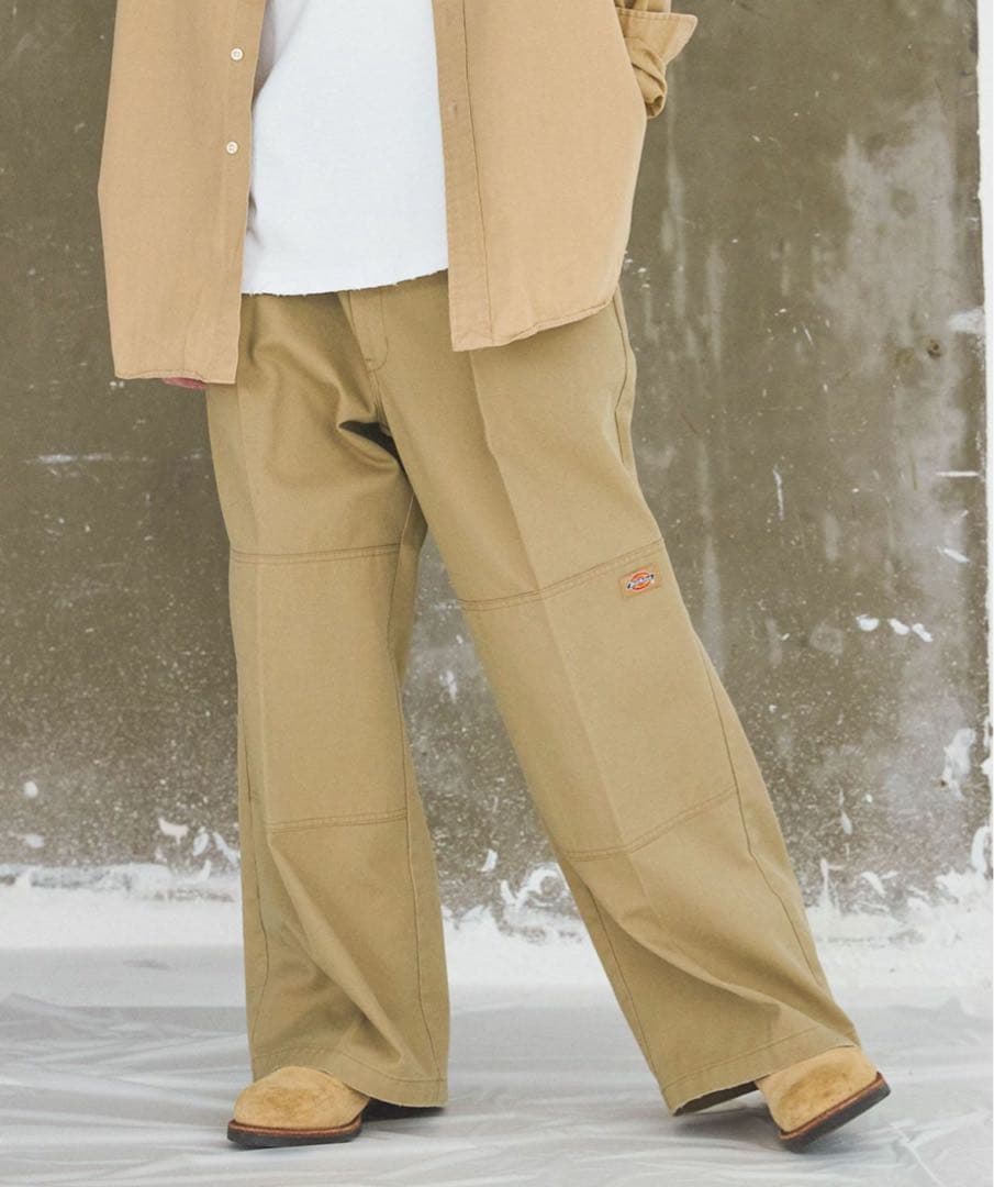 Dickies×OPENINGACTエクストラバギーダブルーワークパンツ　カーキ