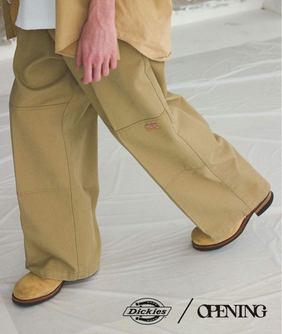 Dickies×OPENINGACTエクストラバギーダブルーワークパンツ　カーキ