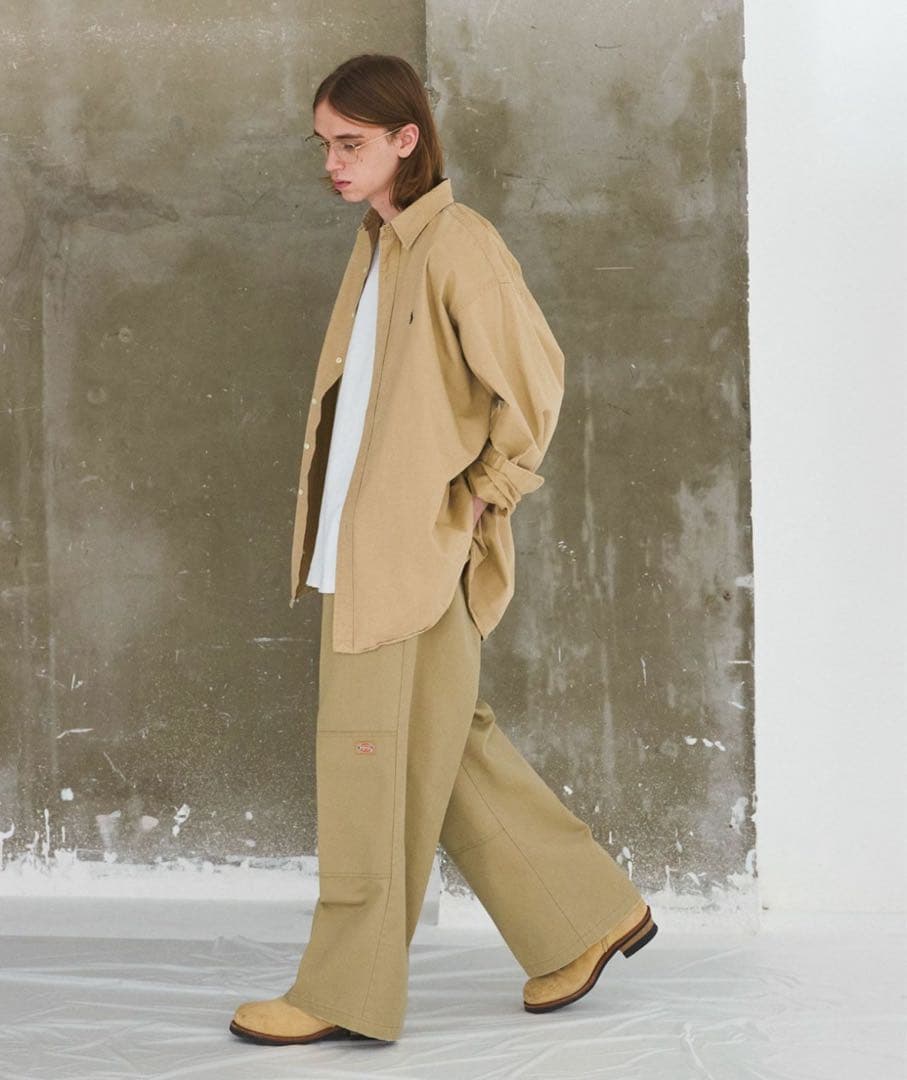 Dickies×OPENINGACTエクストラバギーダブルーワークパンツ　カーキ