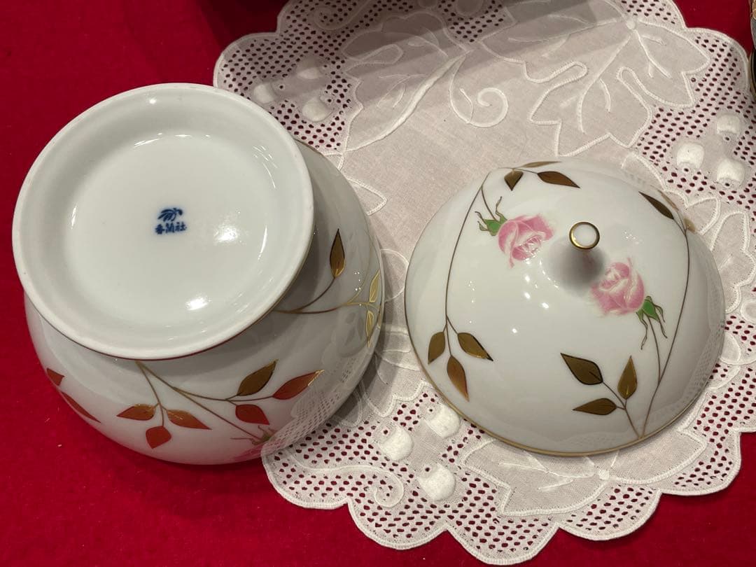 ◉セール！新品　香蘭社　ボンボニエール　キャンディポット　2点セット　金彩　薔薇