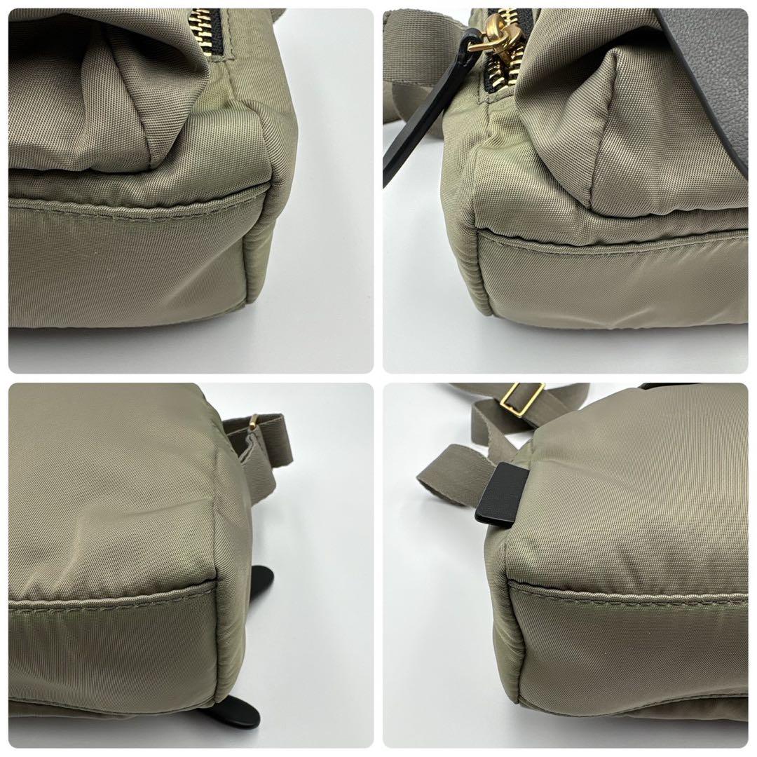 アニヤハインドマーチ Eyes ナイロン ショルダーバッグ カーキ アイズ 軽量