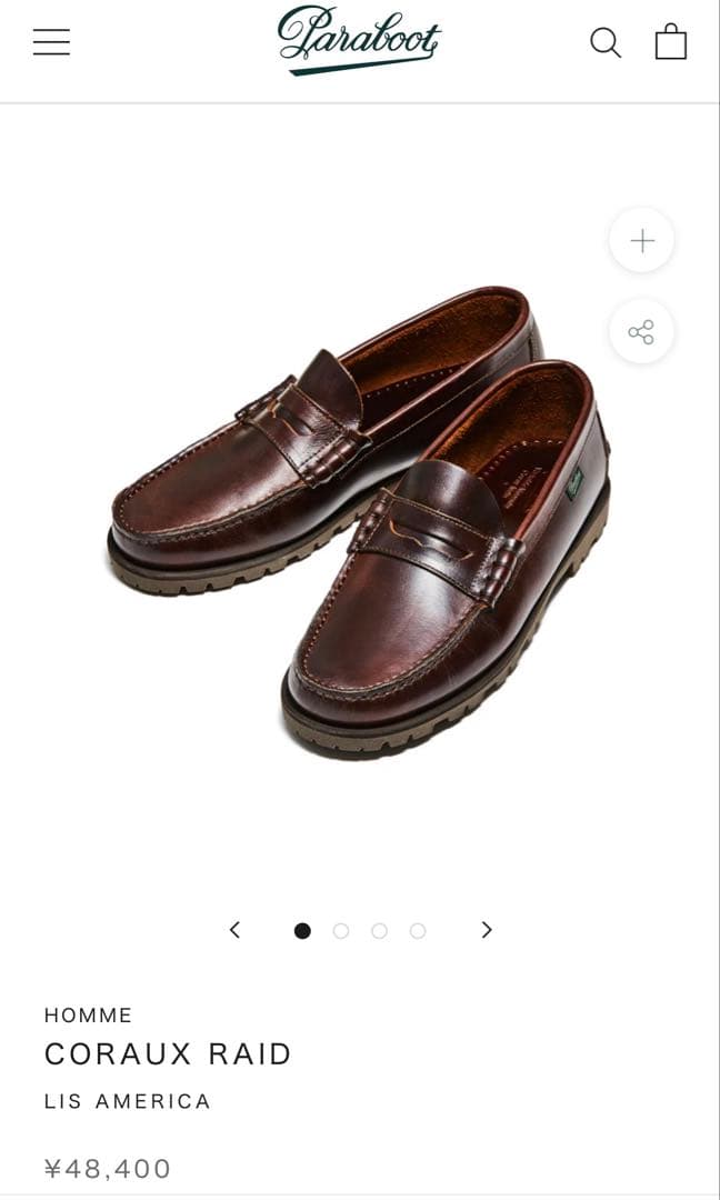 Paraboot ローファー コロー　モカシン 革靴　CORAUX