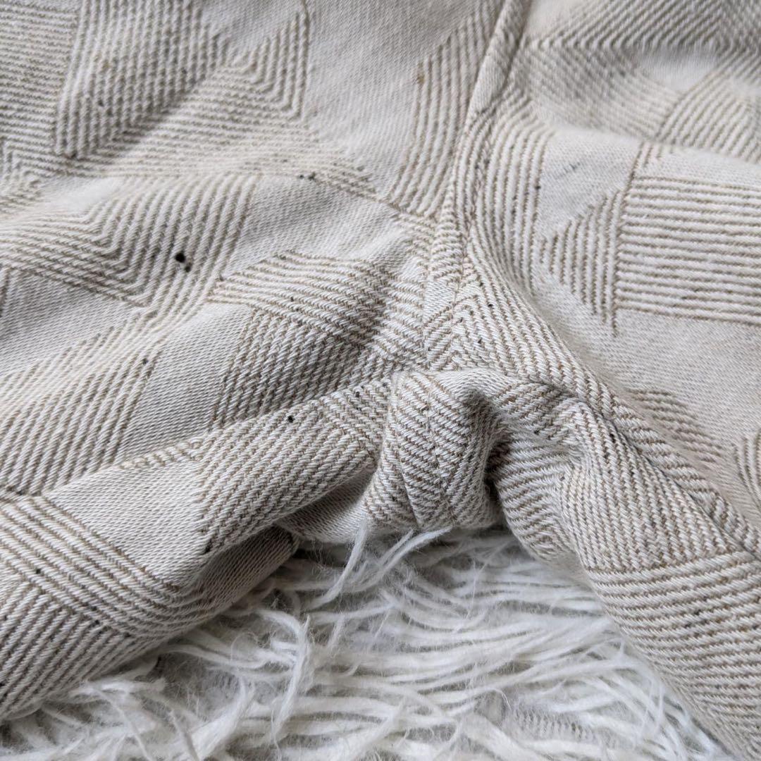 tumugu:/ツムグ　幾何学柄ジャガードパンツ　キナリ　播州織　Free