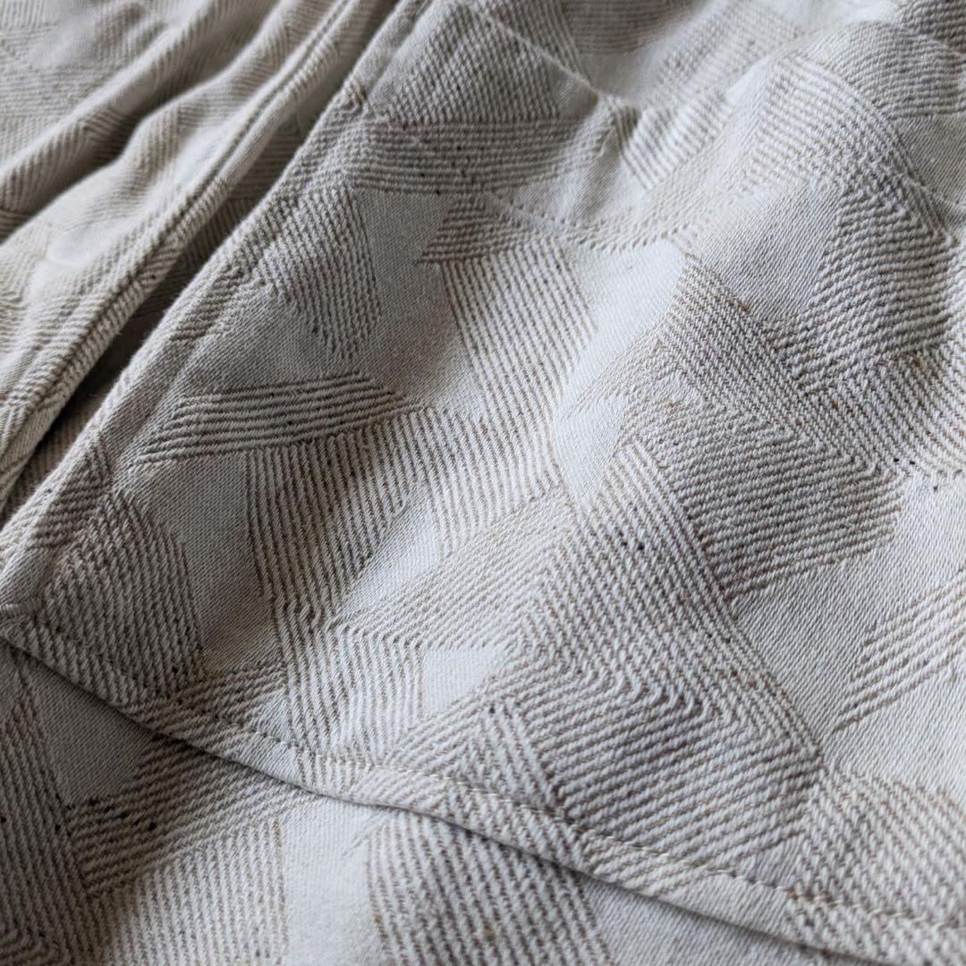 tumugu:/ツムグ　幾何学柄ジャガードパンツ　キナリ　播州織　Free