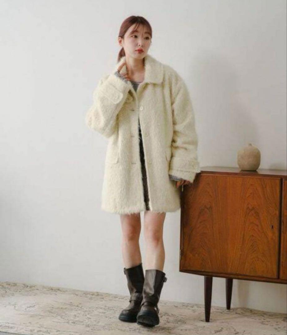 Haru　Kastane シャギーコート　アイボリー