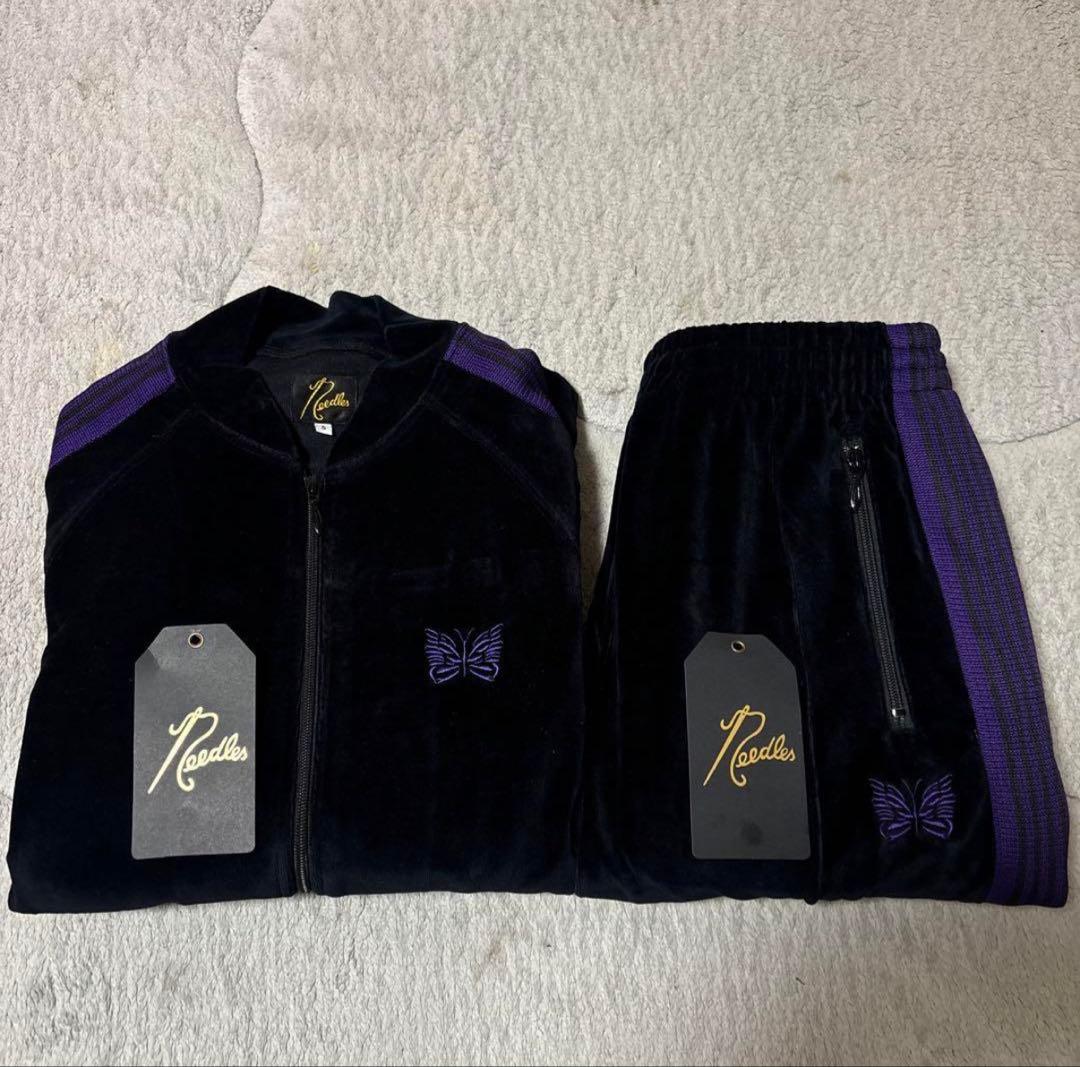 needles ベロアセットアップ　黒紫　サイズs