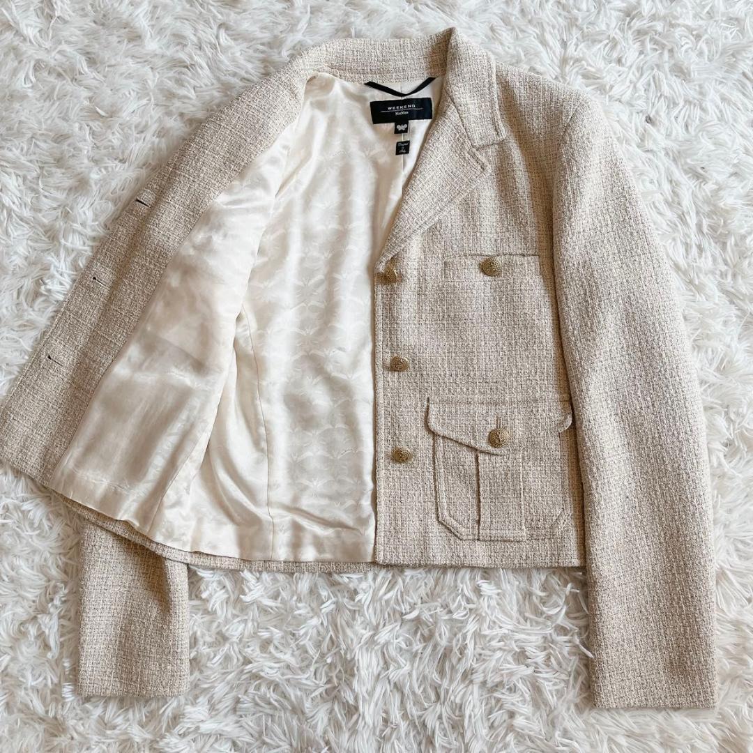 現行＊極美品【マックスマーラ】テーラードジャケット　ツイード　金ボタン 36