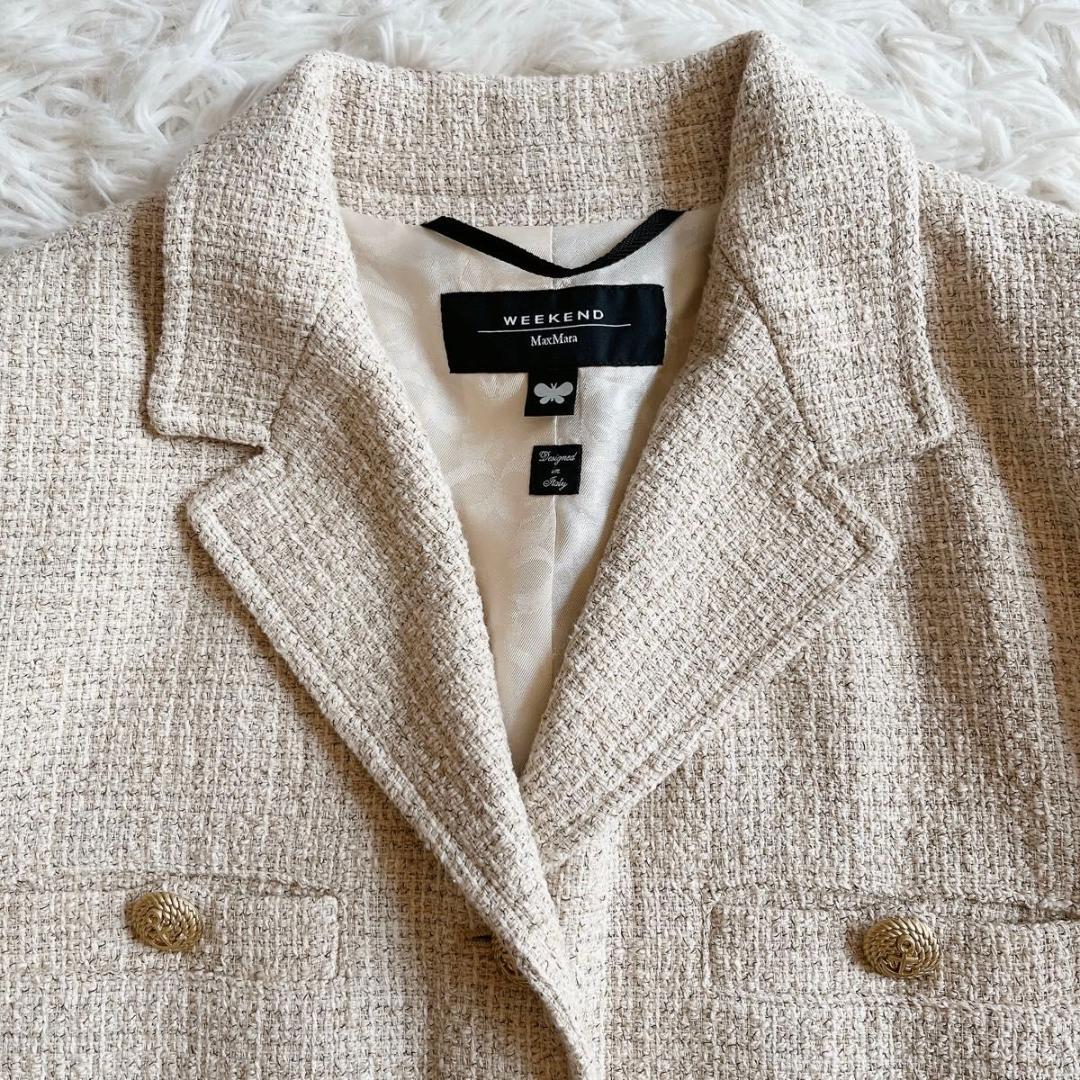 現行＊極美品【マックスマーラ】テーラードジャケット　ツイード　金ボタン 36